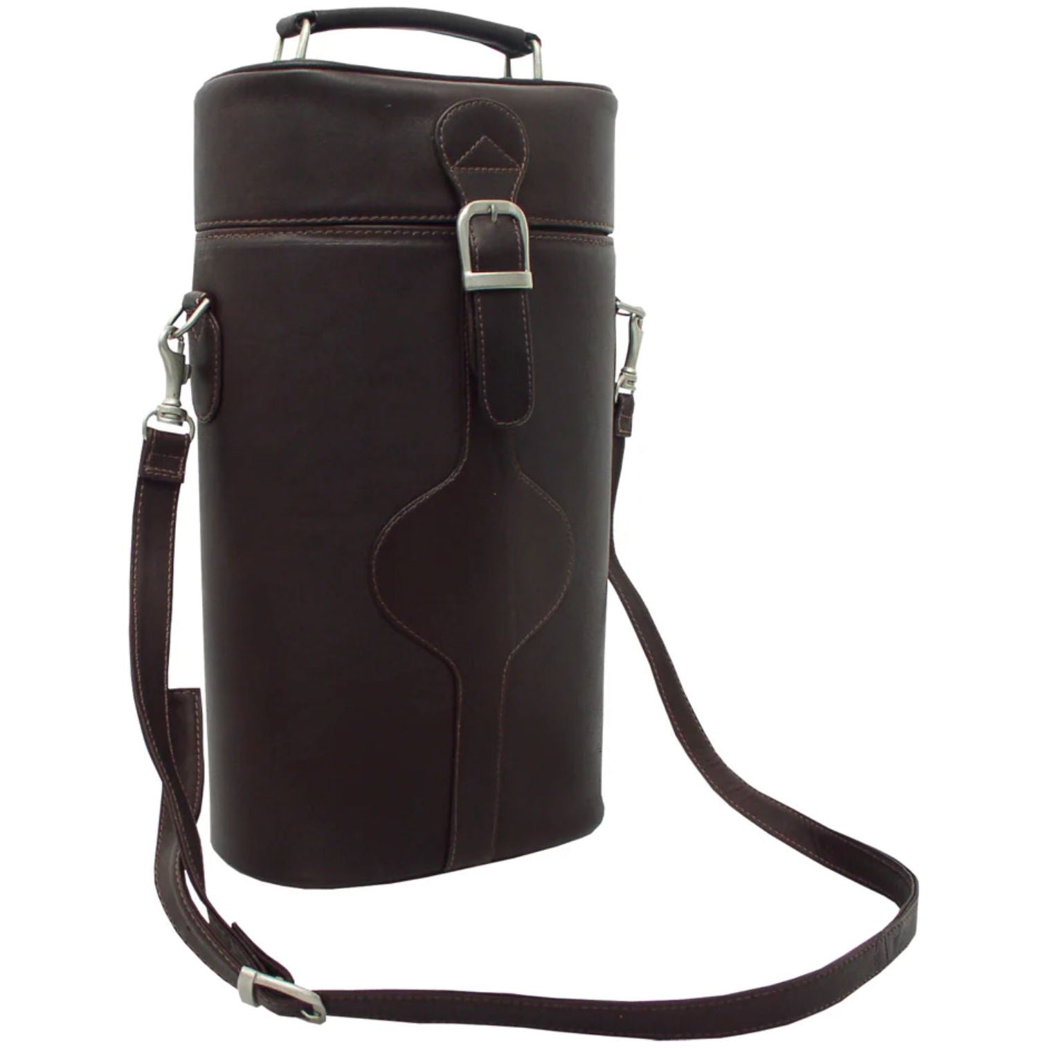 Double Deluxe wine Carrier. Genuine Colombian Leather
