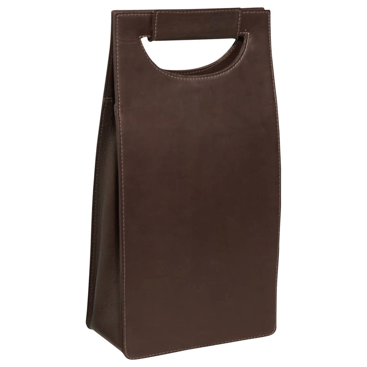 Double Wine Carrier 100% Leather Chocolate