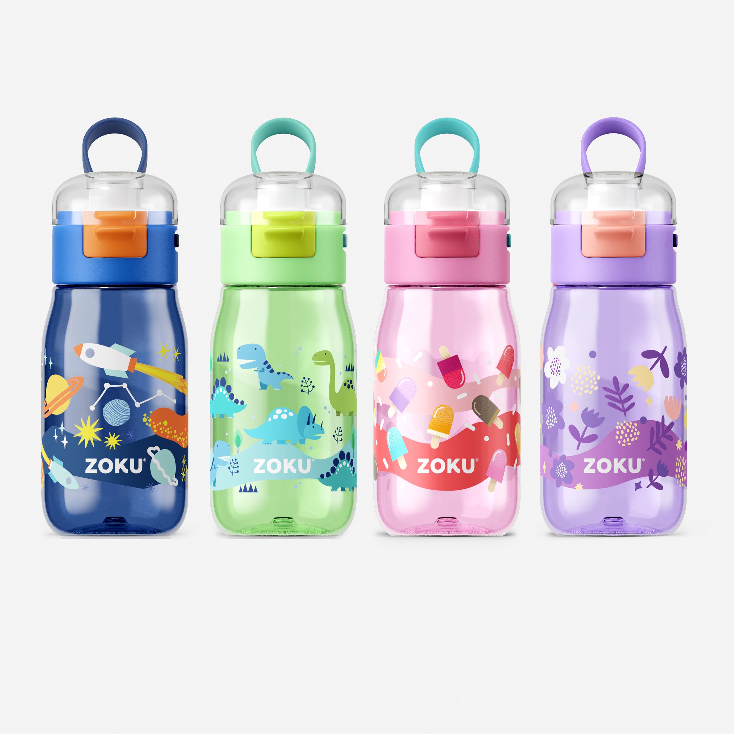 Zoku 16oz Kids Flip Gulp Bottle - The Perfect Travel Companion