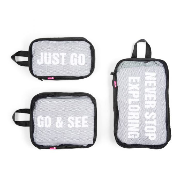 MIAMICA Black Mesh Packing Cubes 3 PC.